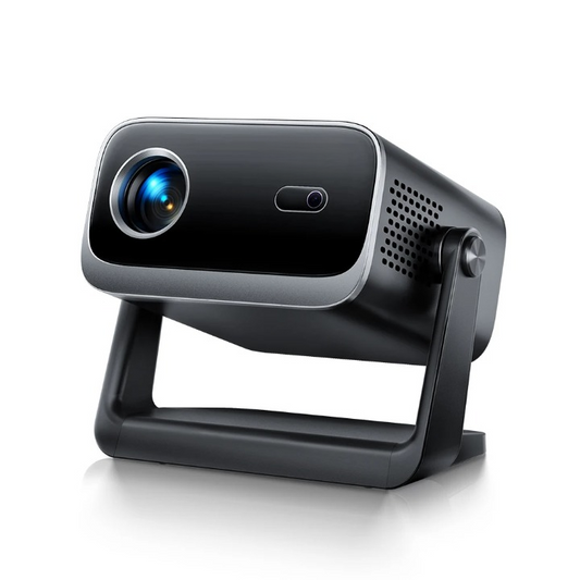 Mini Beamer - Projector - Digital projector - 145° adjustable stand Mini projector with WiFi and Bluetooth - 1080P - 18000 lumens - Portable projector - Autofocus - Screen scale 16:09 - Compatible with HDMI, Power, USB - Black