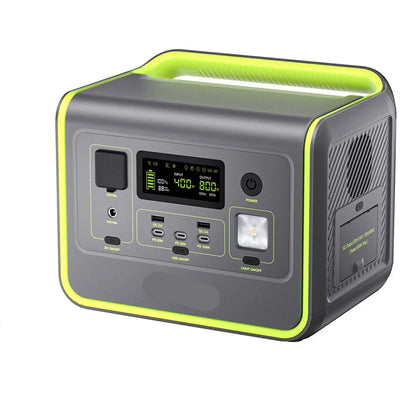 Portable Power Station - 512Wh/LFP Battery Solar Generator - 800W AC Output - 200W Max Solar Power Input - 8 Outlets - LED Lighting - Vegetable