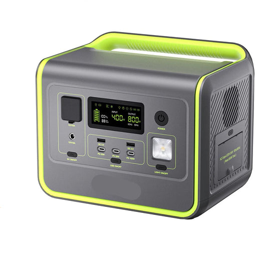 Draagbaar Energiestation - 512Wh/140400mAh Lithium-Batterij Zonnegenerator - 800W AC-Uitgang - 200W Maximale Zonne-Energie-Input - 8 Stopcontacten - LED-Verlichting - Groente