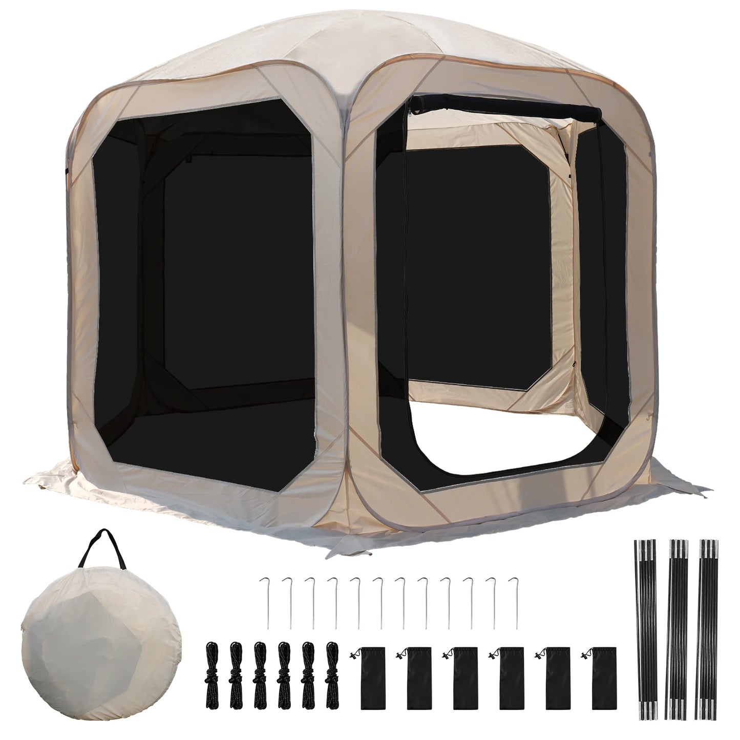 Pop-Up Tent – Kampeertent – Vouwtent – Schuiltent – Insectenwerend – 3x3 Meter – Waterdicht