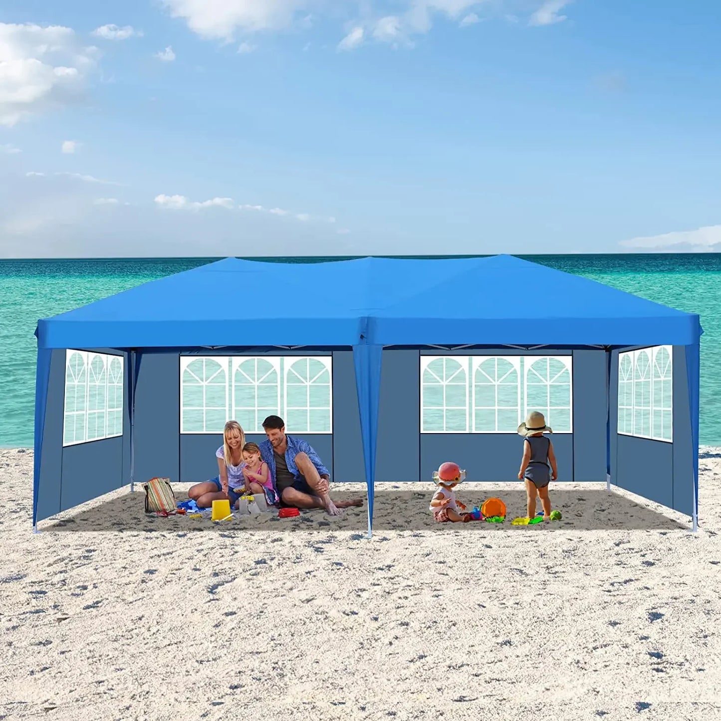 Partytent - Tent - Opvouwbaar - Pop up Tent - Paviljoen - Gazebo - Waterdicht - 3x6M - 420D Oxford – Voor Buiten & Bruiloften - Wit