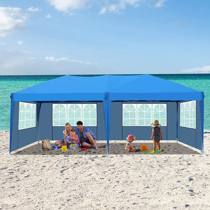 Partytent - Tent - Opvouwbaar - Pop up Tent - Paviljoen - Gazebo - Waterdicht - 3x6M - 420D Oxford – Voor Buiten & Bruiloften - Blauw