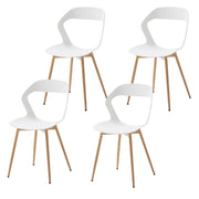 Chair - Chairs Dining Chairs - Set of 4 Chairs - Hollow Dining Chairs - Modern &amp; Simple - Household Stool with Backrest - Scandinavian Negotiation Chair - Plastic Chair - Backrest Height &lt;125mm/12.cm - White