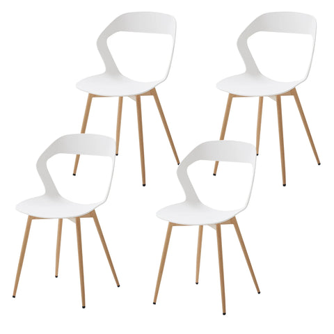 Chair - Chairs Dining Chairs - Set of 4 Chairs - Hollow Dining Chairs - Modern &amp; Simple - Household Stool with Backrest - Scandinavian Negotiation Chair - Plastic Chair - Backrest Height &lt;125mm/12.cm - White