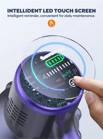 Steelstofzuiger - Vacuum Cleaner - Draadloze Stofzuiger- Kruimeldief Snoerloos - 500W - 48KPa - Handstofzuiger - 1.5L Stofreservoir - Automatische Zuigkracht Aanpassing -  Ideaal voor Huisdierharen, Tapijt en Harde Vloeren - QUORE