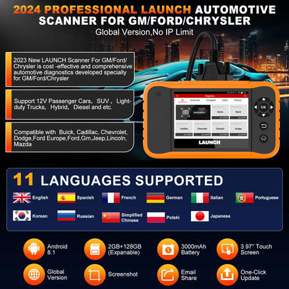 OBD2 Diagnosetool – Autoscanner – Codelezer – Diagnoseapparaat – ECU Scanner – Volledige Systeemdiagnose – 30+ Resetfuncties