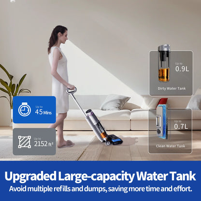 Nat- en Droogzuiger – Vloerreiniger – Waterzuiger – Stofzuiger – Dweilmachine – Draadloos – Automatische Borstelreiniging – Dual Water Tanks