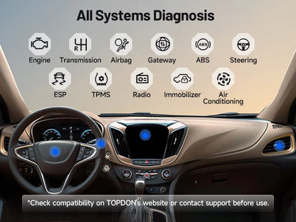 OBD Scanner - OBD2 - Auto Scanner - Auto uitlezen - Diagnose Apparatuur voor Auto's - Diagnosetool voor Alle Aystemen - Accutest - Smogcontrole - iOS Android - Bluetooth 5.0 - Voertuiggezondheidscontrole - Live Data - Resetservices