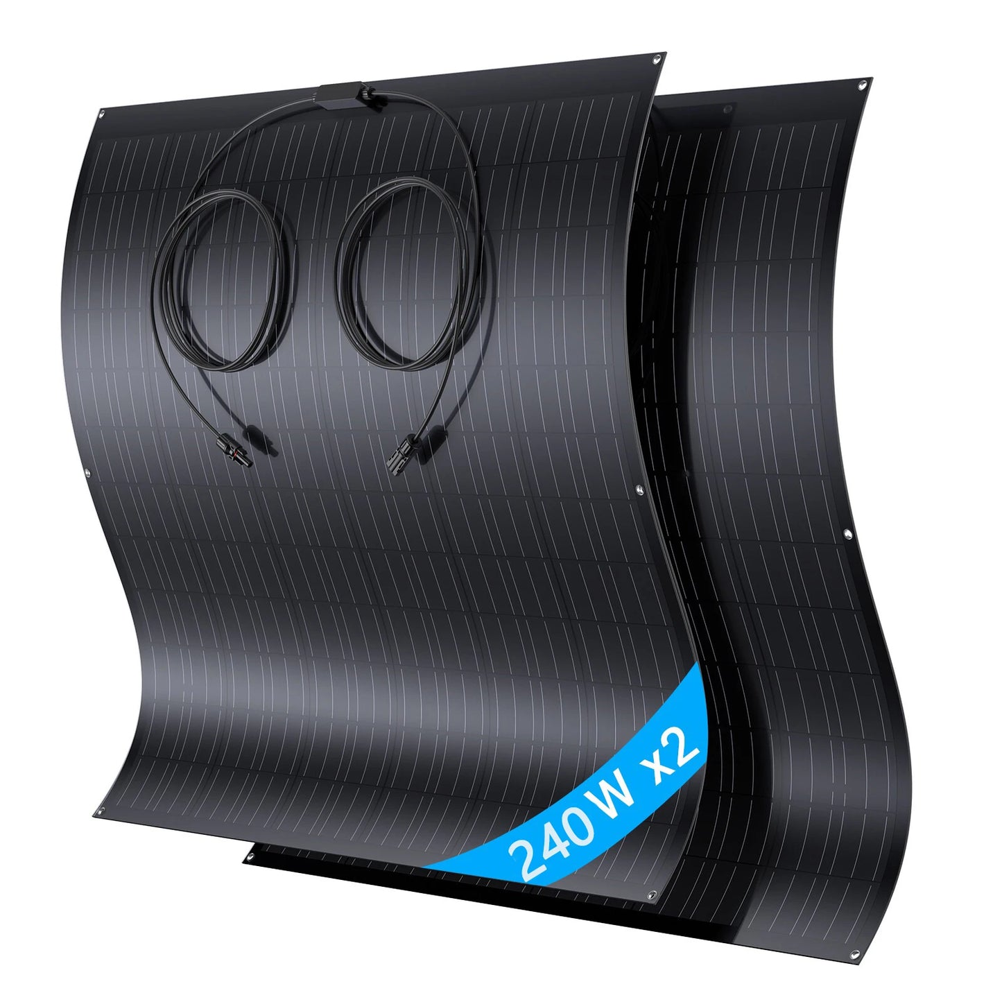 Flexibele Zonnepanelenkit – Zonne-energiesysteem – Flexibele Panelen – Lichtgewicht Zonnepanelen – 2x240W Vermogen – Weerbestendig
