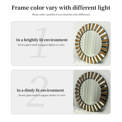 Ronde Wandspiegel – Decoratieve Spiegel – Muurspiegel – Sterburst Spiegel – Design Spiegel – 60 cm – Uniek Sterburst Design – Hoogwaardige MDF en Glas Materialen