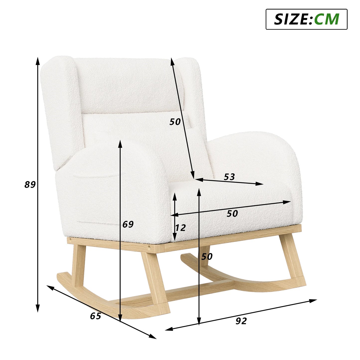 Schommelstoel – Relaxstoel – Comfortstoel – Zithoekstoel – Velvet Bekleding – Ergonomisch Design – Met Lendenkussen