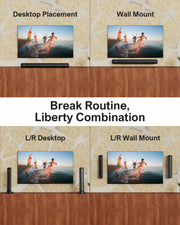 Soundbar - 2-in-1 - 2.2ch Soundbar for TV - Stereo - BT 5.3 - 100W - 87dB - 3 EQ modes - Speakers - Speaker cables - Speaker - Black