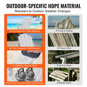 Adirondack - Adirondack Tuinstoel - Loungestoel - Stoel - Set van 2 All-Weather - Draagbare Opvouwbare Pitstoel - met Bekerhouder - Blauw