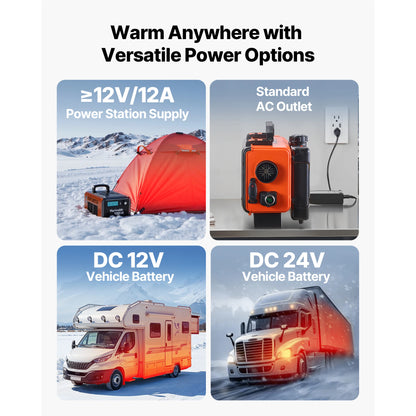 SucceBuy Diesel Heater 8KW DC 12/24V All in One Portable Diesel Air Heater with LCD Screen&Low Noise, Car Heater for Trucks RVs