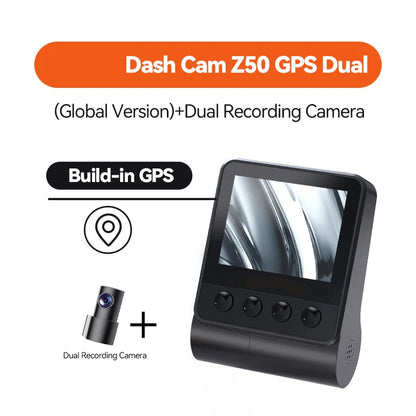 Dashcam voor Auto - Navigatiesysteem Auto - Voor & Achter Camera – 2160P + 1080P – 4K - GPS - WiFi - Nachtzicht - G-sensor - ADAS - Loop Recording