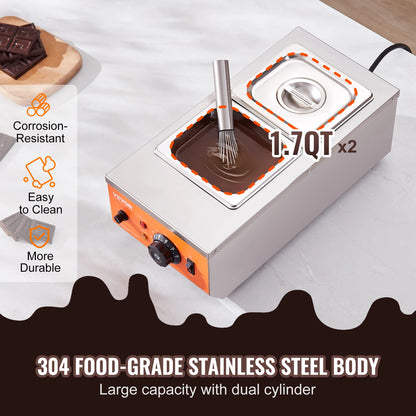 Chocolade Smelter - Chocolade Fondue - Smelt Chocolade - Chocoladesmeltkroes - Elektrische Chocoladesmelter - 3 Tanks - 26.5 lb - Chocolade Verwarmen & Tempereren