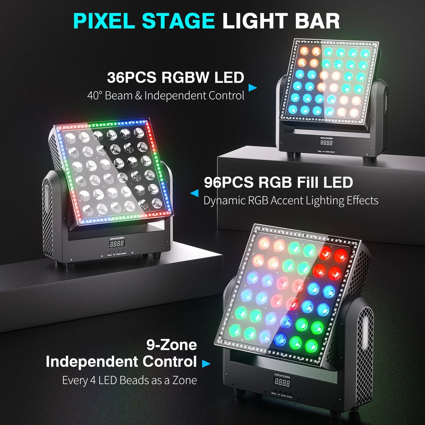 Moving Head Lamp – Moving Head Wash – DJ Licht – Podiumverlichting – Disco Lichteffect – 200W RGBW LED – DMX512 Controle