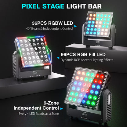 Moving Head Lamp – Moving Head Wash – DJ Licht – Podiumverlichting – Disco Lichteffect – 200W RGBW LED – DMX512 Controle