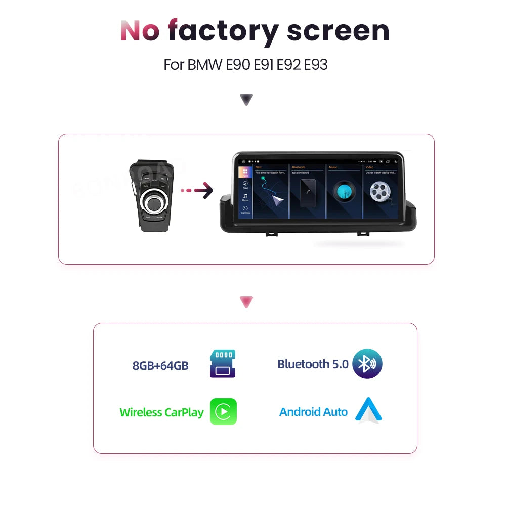 Android Multimedia Speler – Auto Radio – Infotainmentsysteem – Touchscreen Navigatie – Multimedia Speler – Draadloos CarPlay – Android Auto – 10,25 Inch Scherm – 8GB RAM 64GB Opslag
