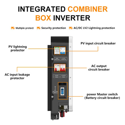 Zonne-omvormer – Hybride Inverter – Solar Inverter – MPPT Laadregelaar – Zuivere Sinusgolf – 6,2 kW Vermogen – WiFi Monitoring - QUORE