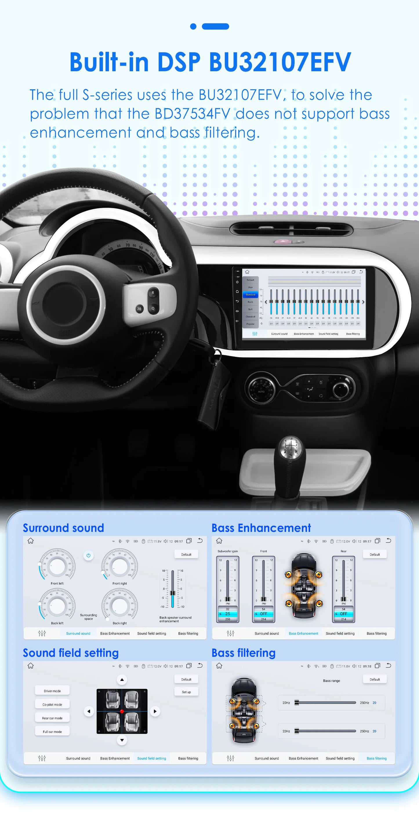 Autoradio – 2DIN Autoradio – Car Multimedia Speler – Navigatiesysteem – Android 13 Autoradio – 9 Inch Touchscreen – Draadloos CarPlay & Android Auto - QUORE