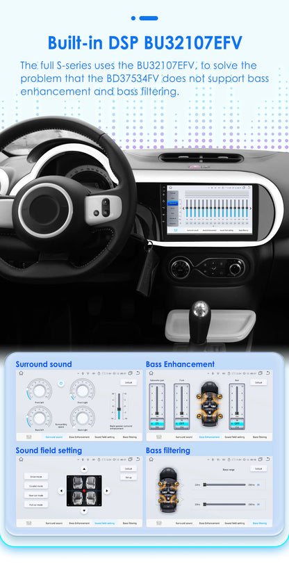 Autoradio – 2DIN Autoradio – Car Multimedia Speler – Navigatiesysteem – Android 13 Autoradio – 9 Inch Touchscreen – Draadloos CarPlay & Android Auto - QUORE