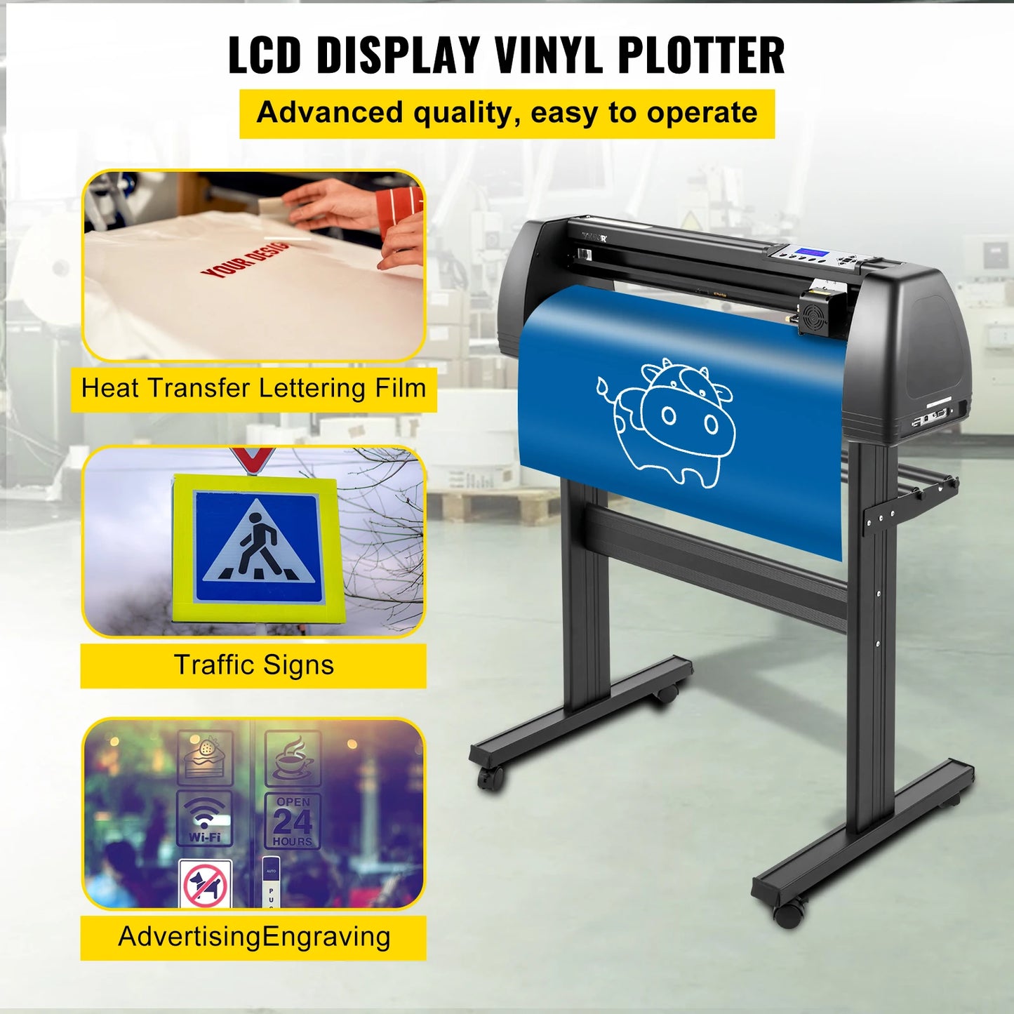 Vinyl Snijplotter – Vinyl Cutter – Snijmachine – Plotter – Sticker Snijder – 28 Inch Snijbreedte – Nauwkeurige Snijkracht 500g - 720mm