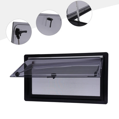 Ventilatieraam – Caravanraam – Kampeerraam – Ventilatiescherm – Insectenhor – Aluminium Frame – Flexibele Openingshoek