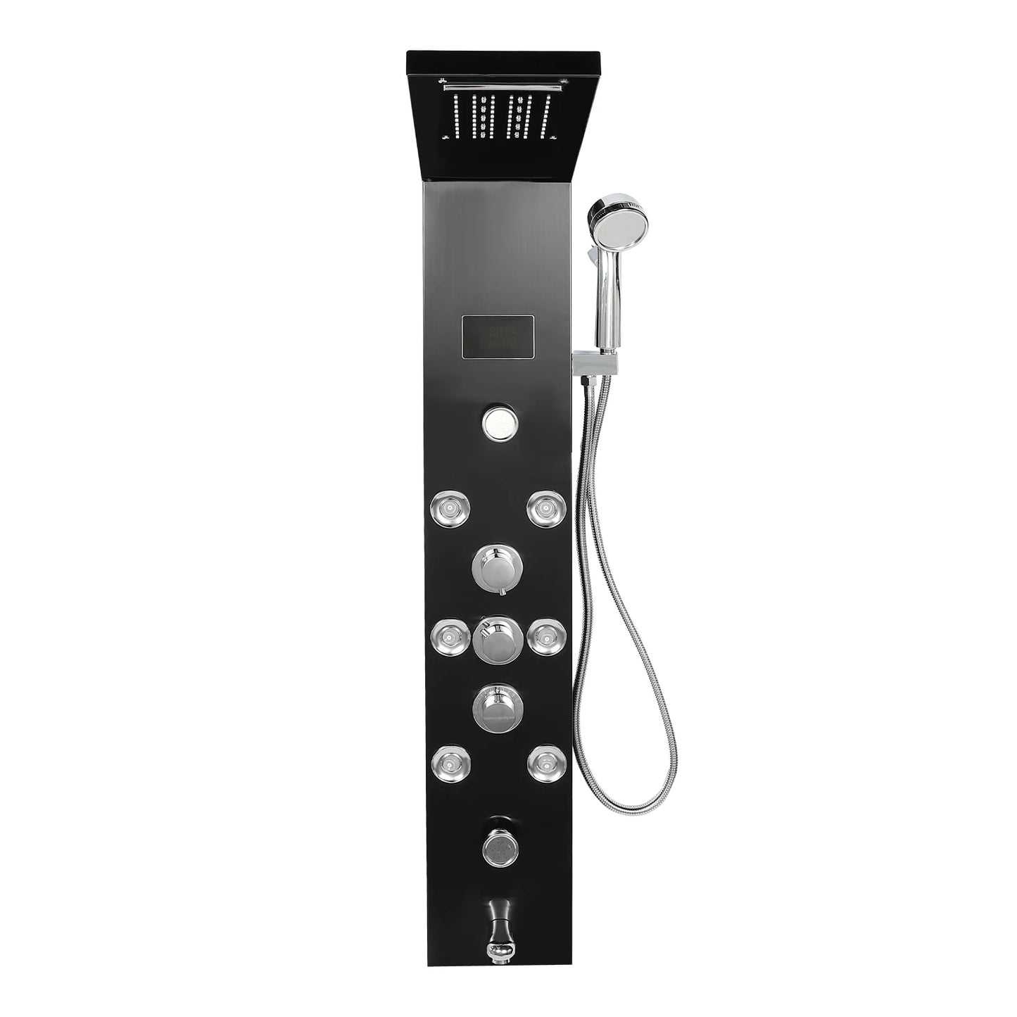 Douche - Regendouche - Douchewand - Douchekolom - Douchepanelen - 6-in-1 - Douchepaneel met LED - Regendouche - Waterval - Massage Jets & Handdouche - Zwart