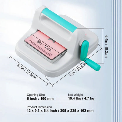 Stansmachine - Handmatige Embossing- en Snijmachine – 6 inch – DIY Scrapbooking & Kaarten Maken – Mini Stansmachine voor Papier, Leer & Stof – Inclusief Starter Kit - QUORE