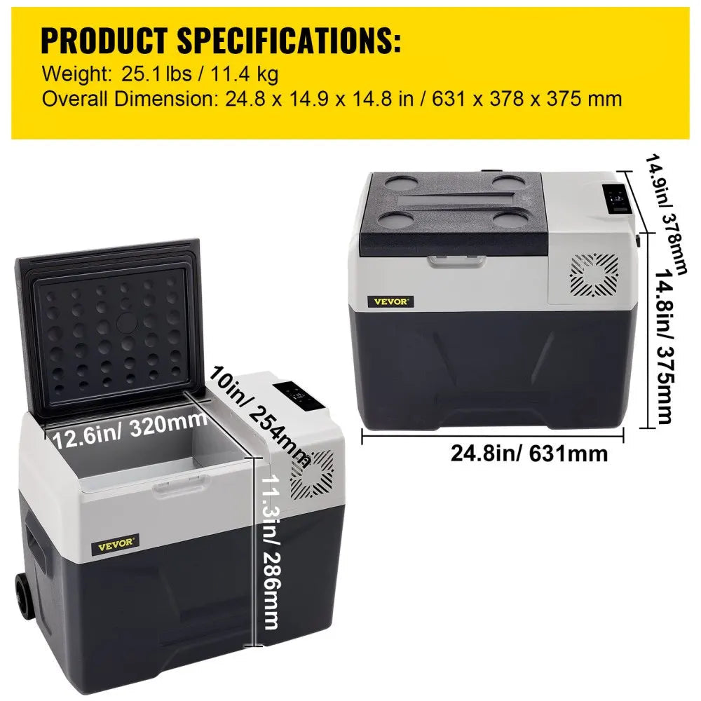 Auto Koelkast – Draagbare Koelbox – Mini Koelkast – Camper Koelkast – 30L Inhoud – 12/24V En 220V – Instelbare Temperatuur - QUORE