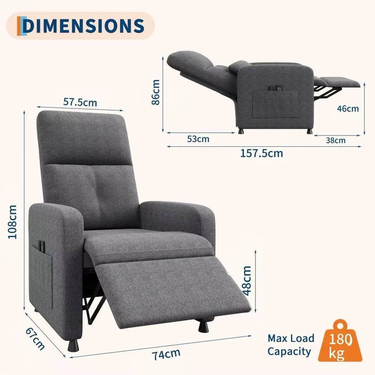 Massagestoel – Massagefauteuil – Relaxstoel – Zitstoel – Elektrische Verstelbare Stoel – Verwarmingsfunctie – Comfortabele Single Sofa
