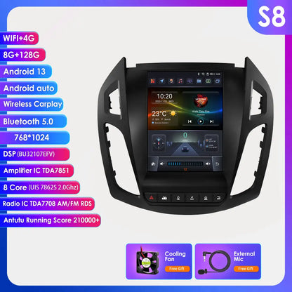 Autoradio Ford Transit – Multimedia Speler – Navigatiesysteem – 2DIN Headunit – Draadloos CarPlay – 9,7" Touchscreen – Android 13 – Ingebouwde 4G & 360° Camera Ondersteuning