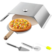 Pizzaoven - Pizzaovens voor buiten - Duurzaam - Pizzaoven voor buiten - Pizza Oven Houtgestookte - 22 Inch Pizzaoven - Pellet Pizza oven - Pizza Oven Tuin - Draagbaar - RVS - Zilver