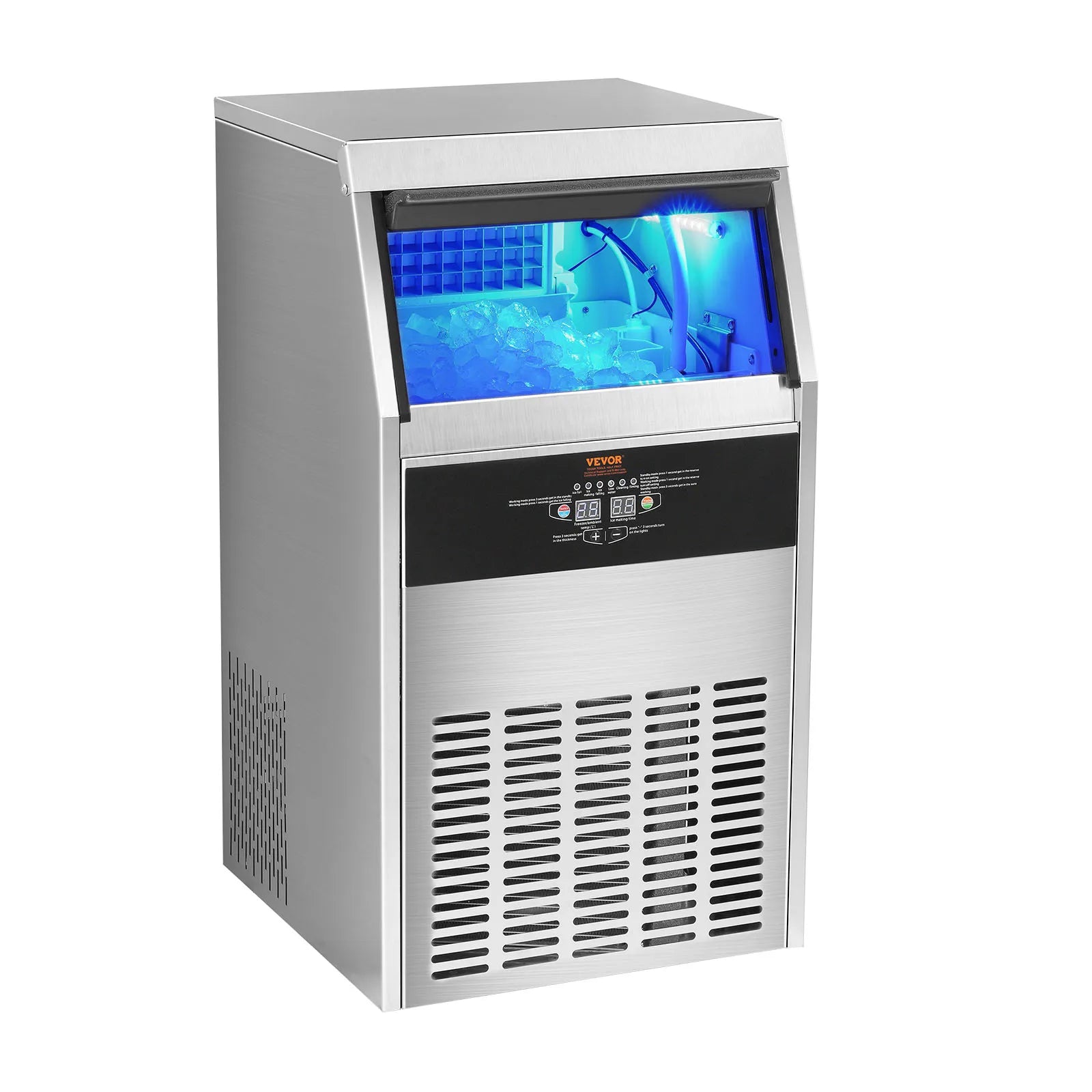 IJsmachine – IJsklontjesmachine – IJsblokjesmachine – IJsblokjesmaker – IJsproducent – 59 Kg Per Dag – Roestvrijstaal Ontwerp - QUORE