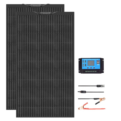 Zonnepaneel - Zonnepanelen - Monokristallijn - 120W - Flexibel - Voor Caravan - Camper - Boot of Thuisgebruik - 2 Stuks Kit