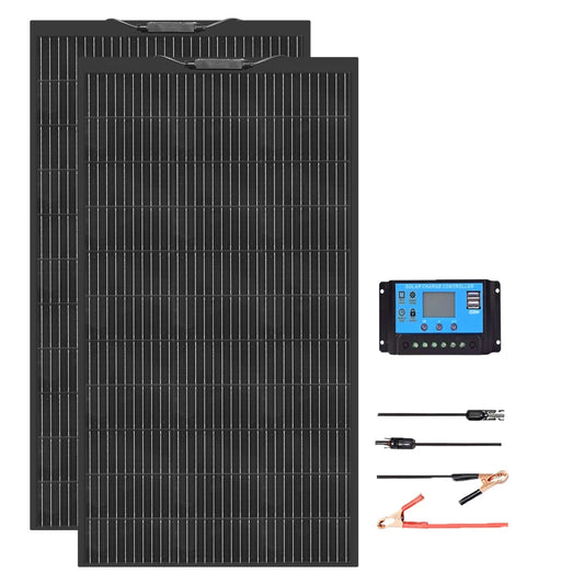 Zonnepaneel - Zonnepanelen - Monokristallijn - 120W - Flexibel - Voor Caravan - Camper - Boot of Thuisgebruik - 2 Stuks Kit