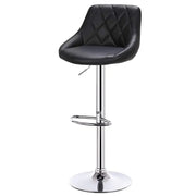 Adjustable Bar Stool - Bar Stool - Bar Stools with Backrest - Footrest - Chrome Steel - Ergonomic Design - Khaki Leather