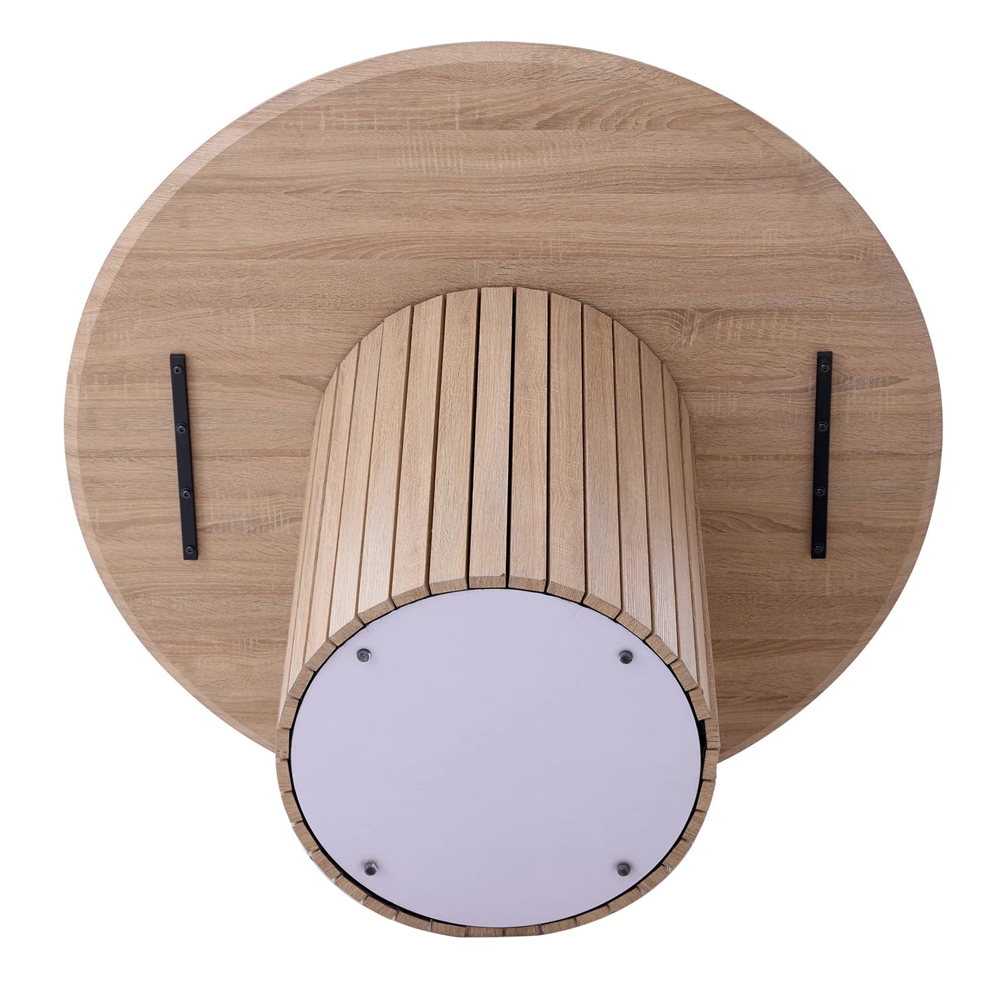 EGOONM Round Dining Table Nordic Table for 4 People, Circle Dining Room Table with Wooden Base, Round Kitchen Dinner Table 120CM