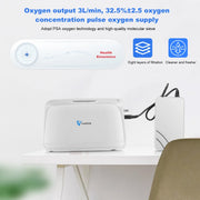 NT-03 - Zuurstofconcentrator - Oxygen Concentrator - Zuurstof Generator - Zuurstofpomp - Luchtreiniger - Zuurstof - Draagbaar - 3L/min - Wit