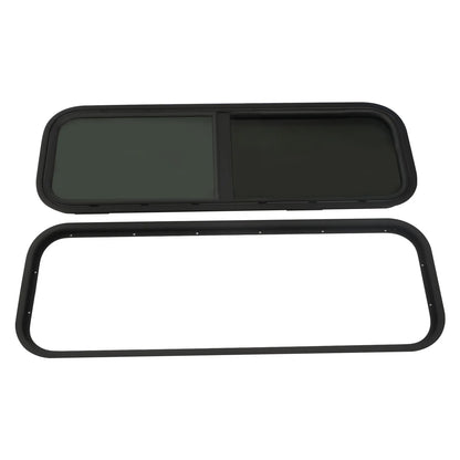 Camperraam - Caravan - 1000X400mm - Windows Gehard glas - Raam openend naar buiten - Voor campers en caravans - Caravan Zijraam - Getint Schuifraam - Insectenbescherming