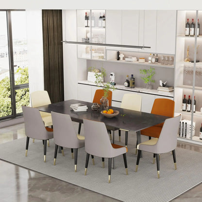 Uitschuiftafel – Eettafel – Uitbreidbare Tafel – Dinertafel – Keukentafel – Sintersteen Tafelblad – Metalen Onderstel – 180 cm – Voor 8-10 Personen
