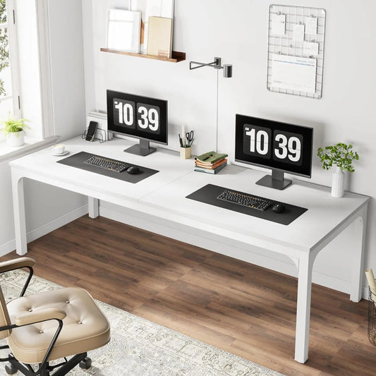 Bureau Voor 2 Personen – Werkplek – Tafel – Kantoormeubel – Desk – Extra Lang 200 cm – Stevig Houten Ontwerp
