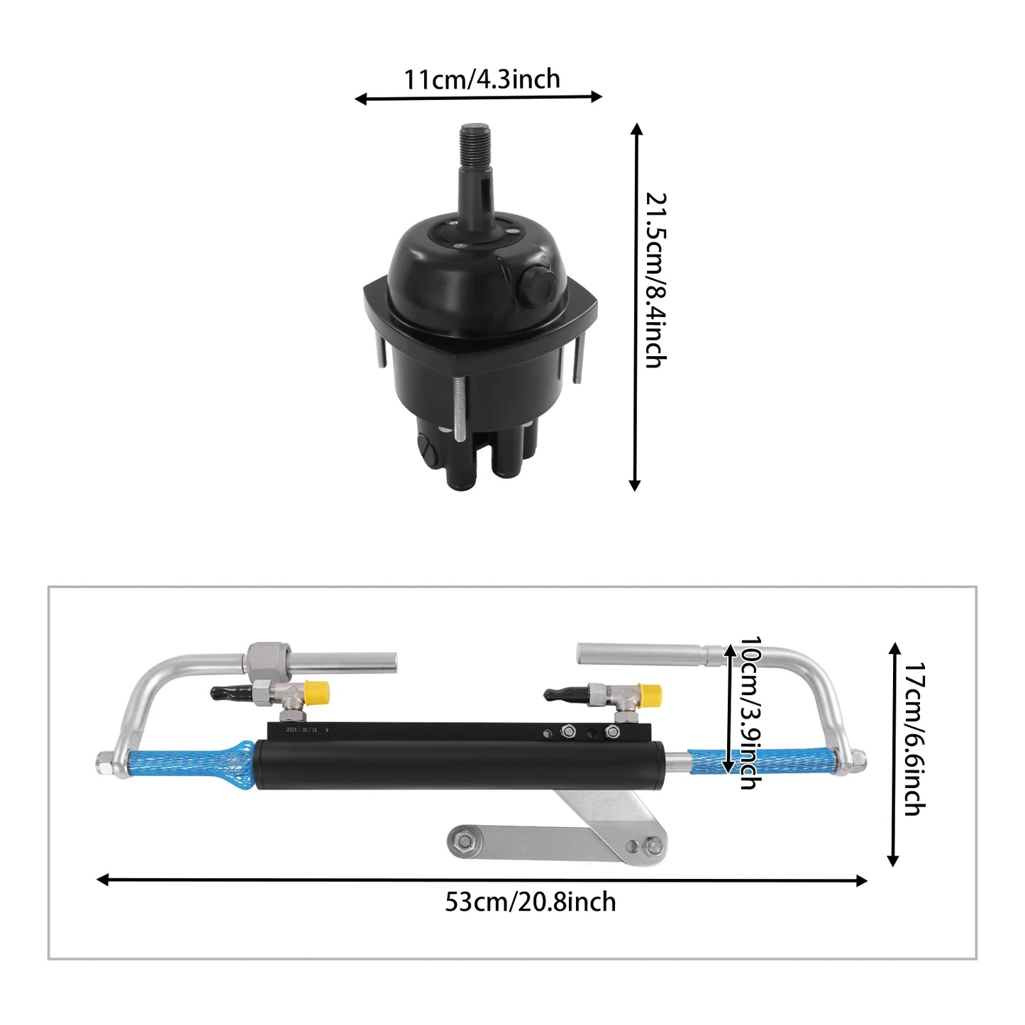 Hydraulisch Stuursysteem – Stuurbekrachtiging – Buitenboordmotor Sturing – Bootbesturing – Vaarcontrole – Tot 90PK – Aluminium Roestvrijstaal