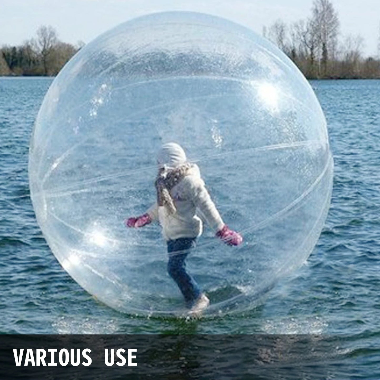 Water Lopen Bal - Water Walking Ball - Bal voor op het Water - Opblaasbaar - 2 meter - Waterdicht - Zwembad - Transparante PVC Zorb Bal met Luchtpomp voor  Strand of Pretpark