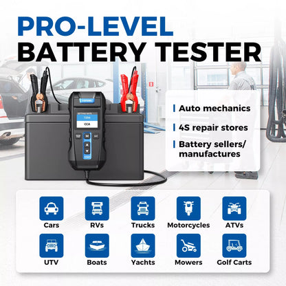 Batterijtester - Accutester - Batterij Checker - 12V/24V - Digitale Oplaad- en Starttest Tool – Voertuiganalyse met Printer – Ondersteunt 8 Talen