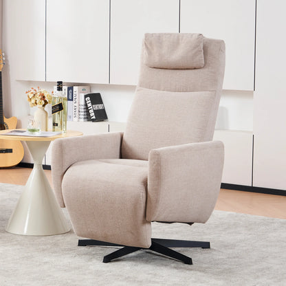Relaxfauteuil – Relaxstoel – Comfortstoel – Draaifauteuil – Verstelbare Rugleuning – Chenillestof – Ergonomisch Ontwerp