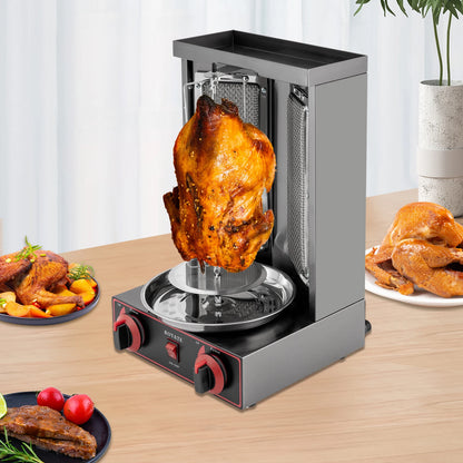 Gas Doner Kebab Machine – Gas Kebab Grill – Doner Grill – Kebab Barbecue – 360° Draaiend Mechanisme – Roestvrij Staal – 3000W Vermogen