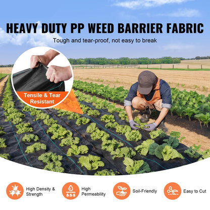 Onkruiddoek - Gronddoek - Worteldoek - Geotextiel - Tuinvlies - 4x100ft -Onkruidwerend Tuintextiel - Sterk Woven Gronddoek voor Tuin en Oprit – Zwaar Materiaal, UV-bestendig en Waterdoorlatend – Voor Landscaping en Onkruidbestrijding
