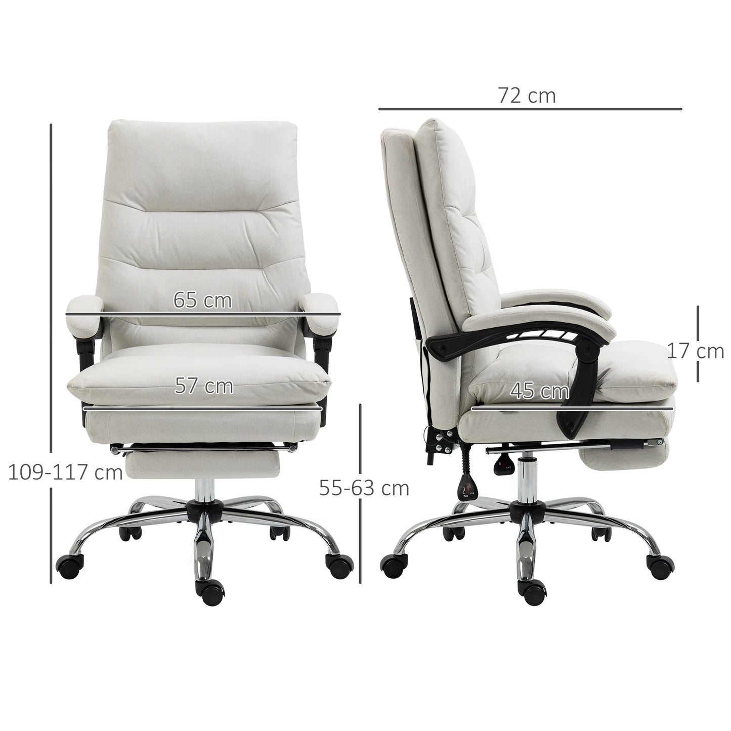 Ergonomische Bureaustoel – Massagestoel – Werkstoel – Gamingstoel – Thuiswerkstoel – 6 Massagepunten – Verstelbare Rugleuning - QUORE